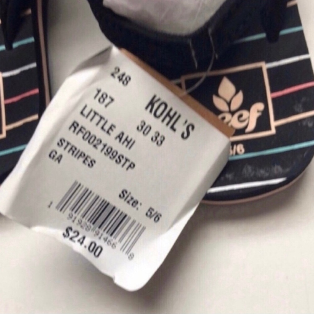 New Girls Sandals Shoes REEF Little Ahi Toddler Girls' Flip Flop Sandals Sz 5/6 - Picture 11 of 11